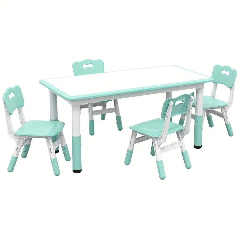 5-Piece Toddler Table with 4 Chairs & Adjustable Height