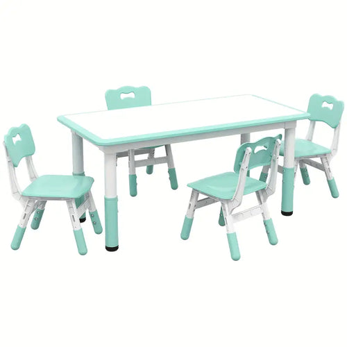 5-Piece Toddler Table with 4 Chairs & Adjustable Height