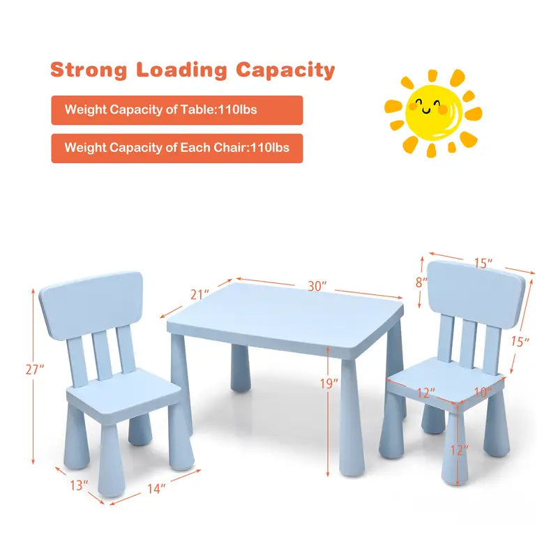 Kids Table and 2 Chairs Set