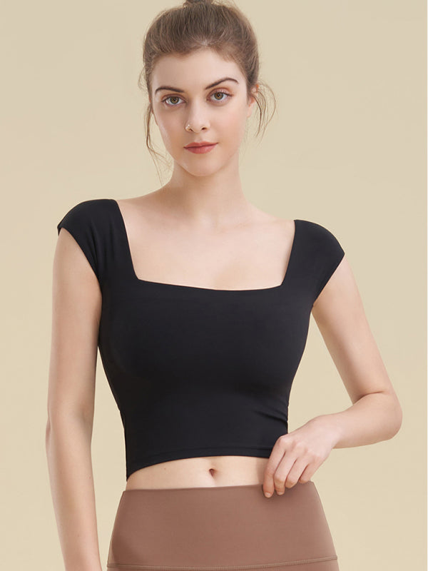 Women's Square Neck Sports Tight Tank Top for Yoga
