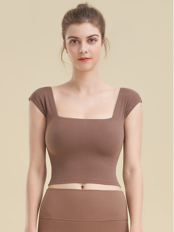 Women's Square Neck Sports Tight Tank Top for Yoga