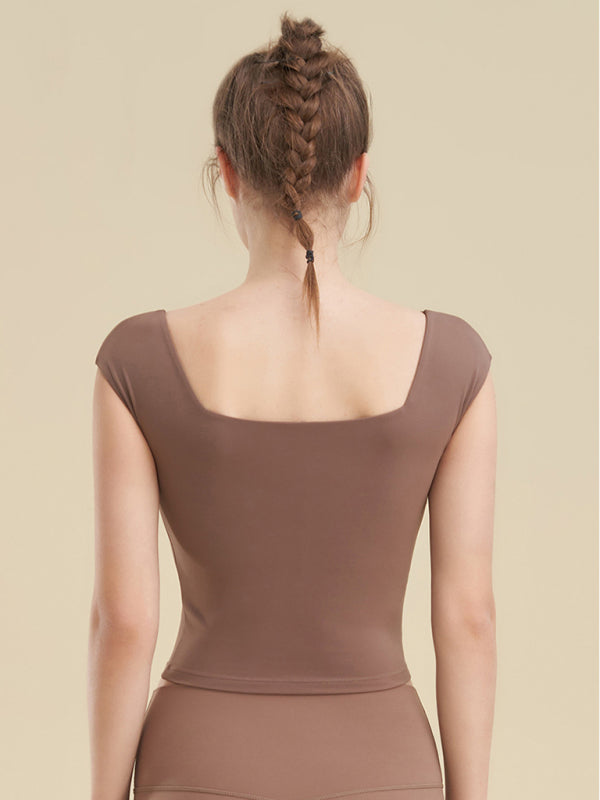 Women's Square Neck Sports Tight Tank Top for Yoga
