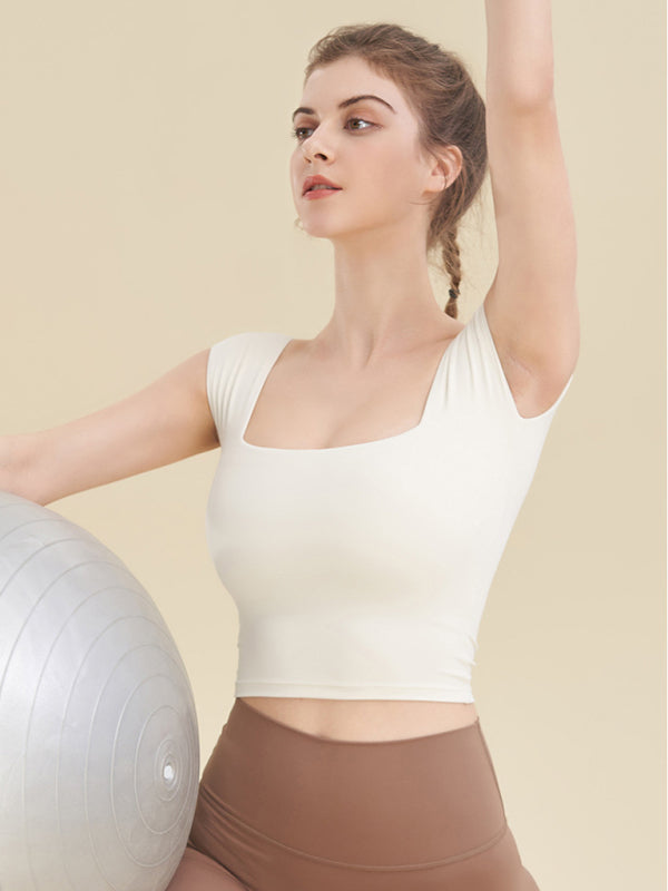 Women's Square Neck Sports Tight Tank Top for Yoga